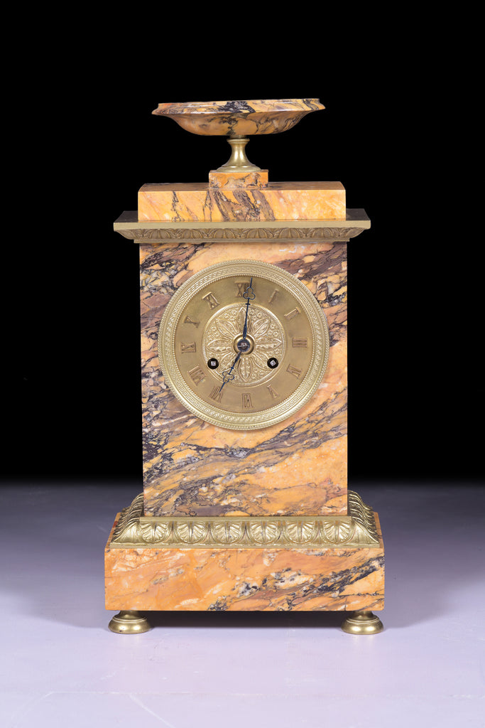 REGENCY SIENNA MARBLE MANTLE CLOCK- REF No. 117 REGENCY SIENNA MARBLE MANTLE CLOCK- REF No. 117