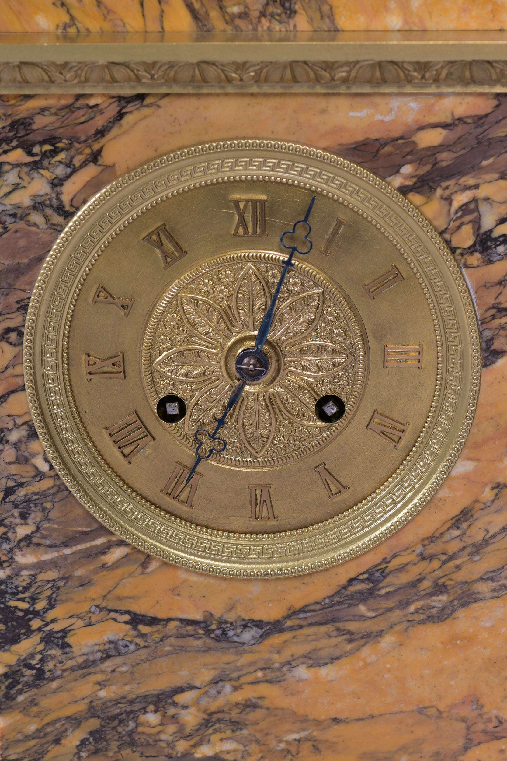 REGENCY SIENNA MARBLE MANTLE CLOCK- REF No. 117
