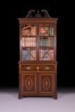 SECRETAIRE BOOKCASE STAMPED EDWARDS & ROBERTS OF LONDON - REF No. 4053