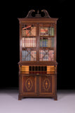 SECRETAIRE BOOKCASE STAMPED EDWARDS & ROBERTS OF LONDON - REF No. 4053