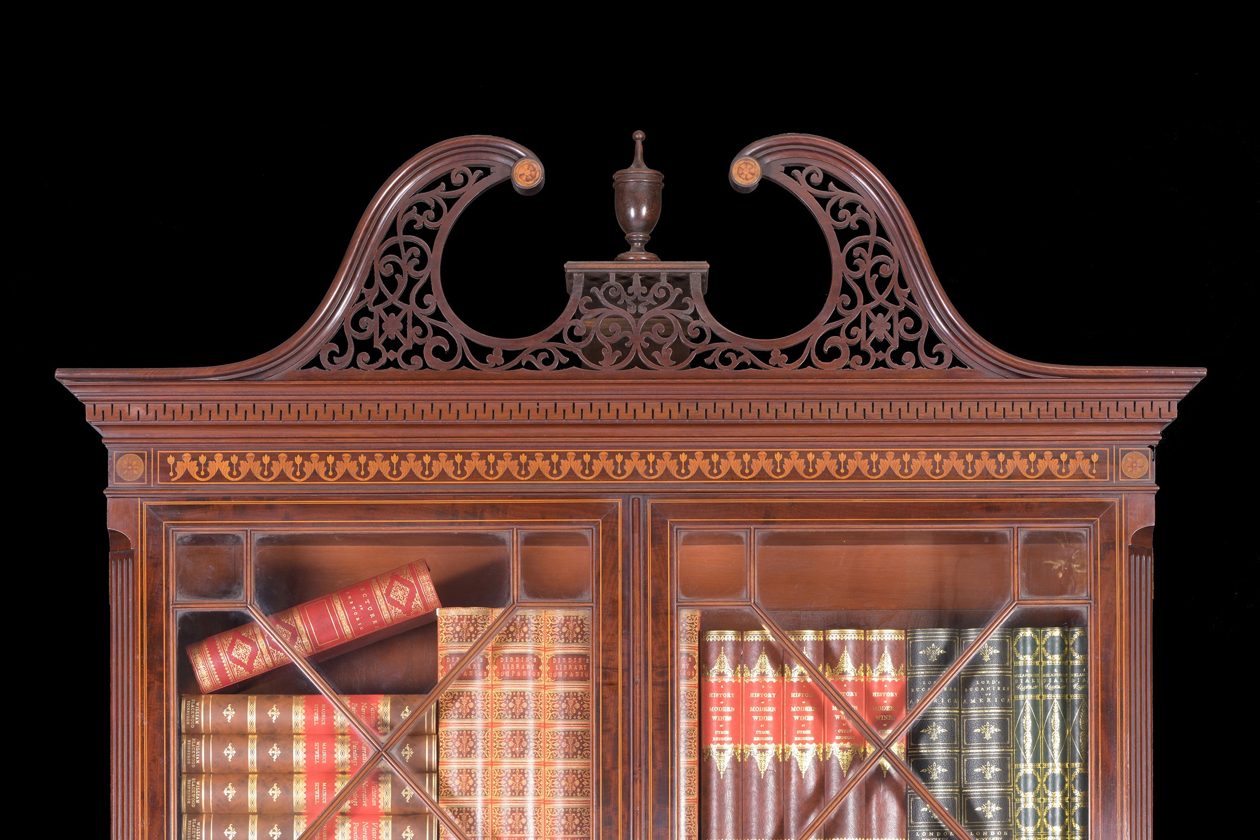 SECRETAIRE BOOKCASE STAMPED EDWARDS & ROBERTS OF LONDON - REF No. 4053