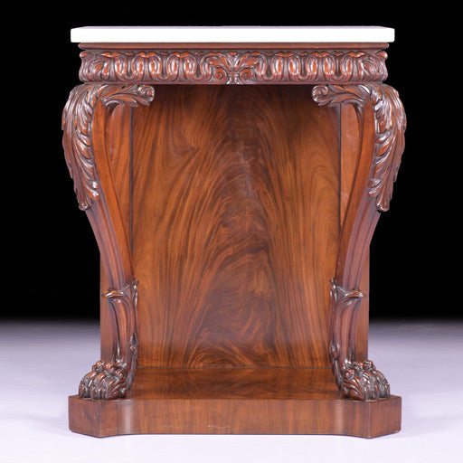 AN EXCEPTIONAL PAIR OF REGENCY MAHOGANY CONSOLE TABLES ATTRIBUTED TO MACK, WILLIAMS & GIBTON - REF No. 5003