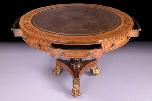 REGENCY SATINWOOD DRUM TABLE - REF No. 7060