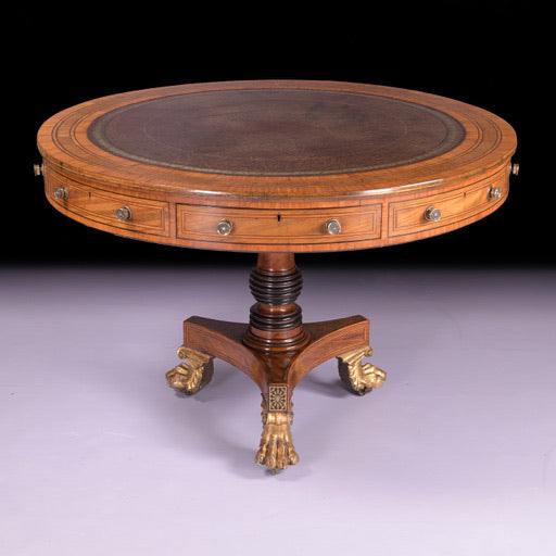 REGENCY SATINWOOD DRUM TABLE - REF No. 7060