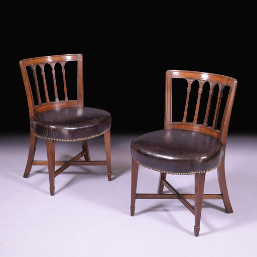 PAIR OF REGENCY LIBRARY CHAIRS - REF No. 8017