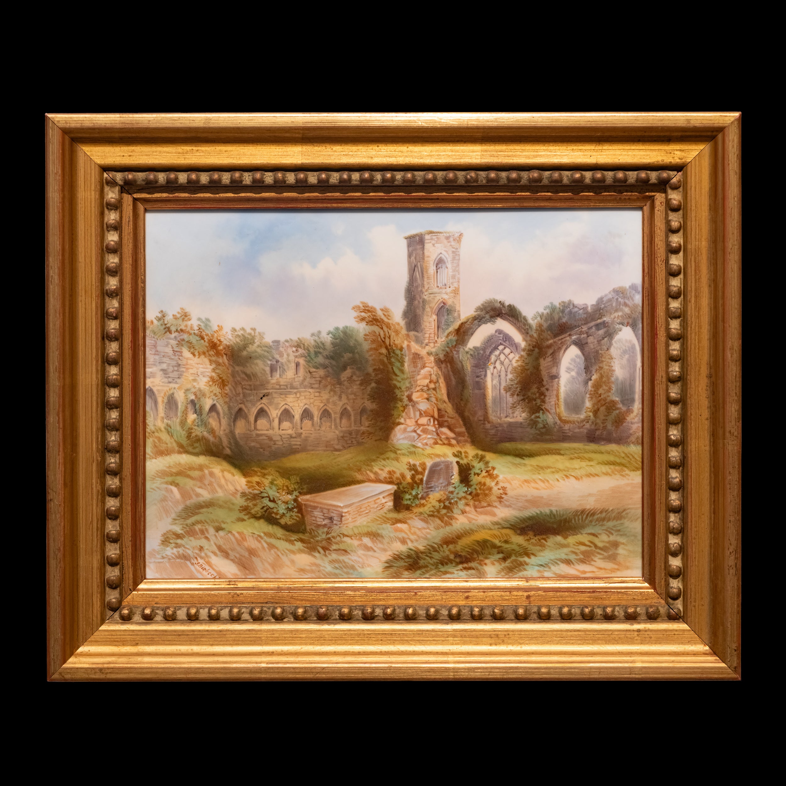 JOSEPH BIRBECK PORCELAIN PLAQUES OF KILLARNEY LAKES & SLIGO ABBEY -REF No. 2031