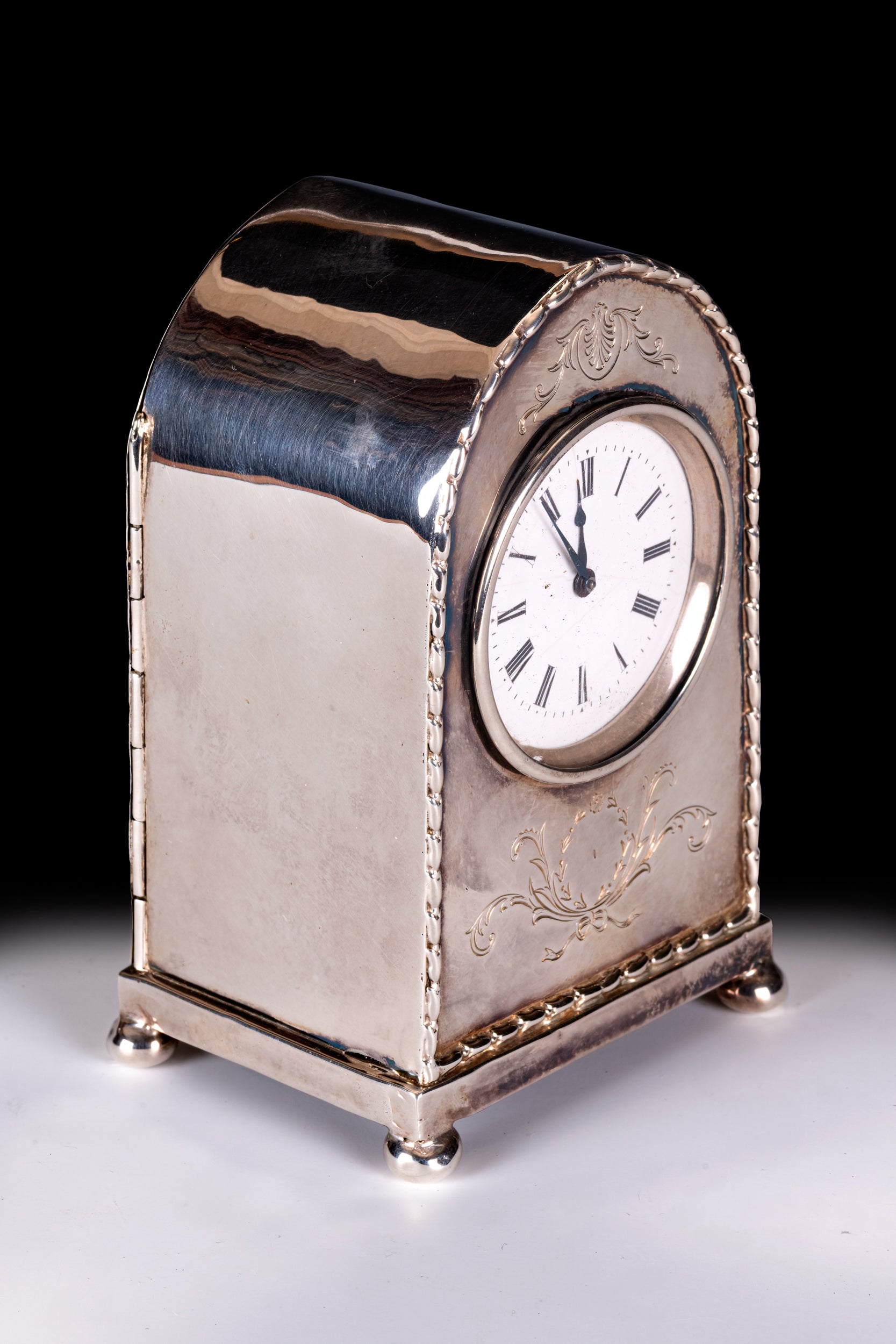 WILLIAM COMYNS SILVER CARRIAGE CLOCK -REF No. 135