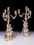 IMPORTANT PAIR OF SILVER CANDELABRA BY HUNT & ROSKILL LATE STORR & MORTIMER - REF No. 187