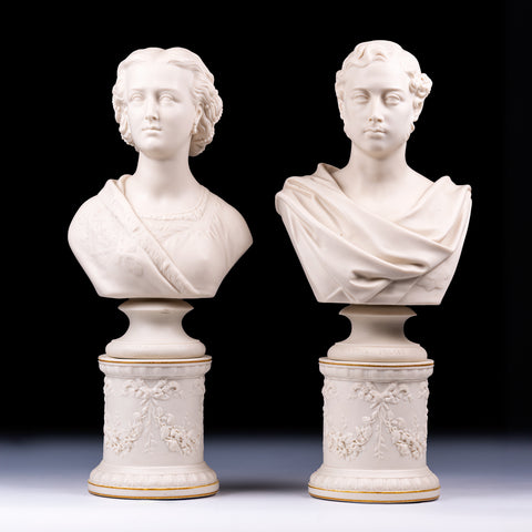 PAIR OF 19TH CENTURY SEVRES PORCELAIN VASES - REF No. 186