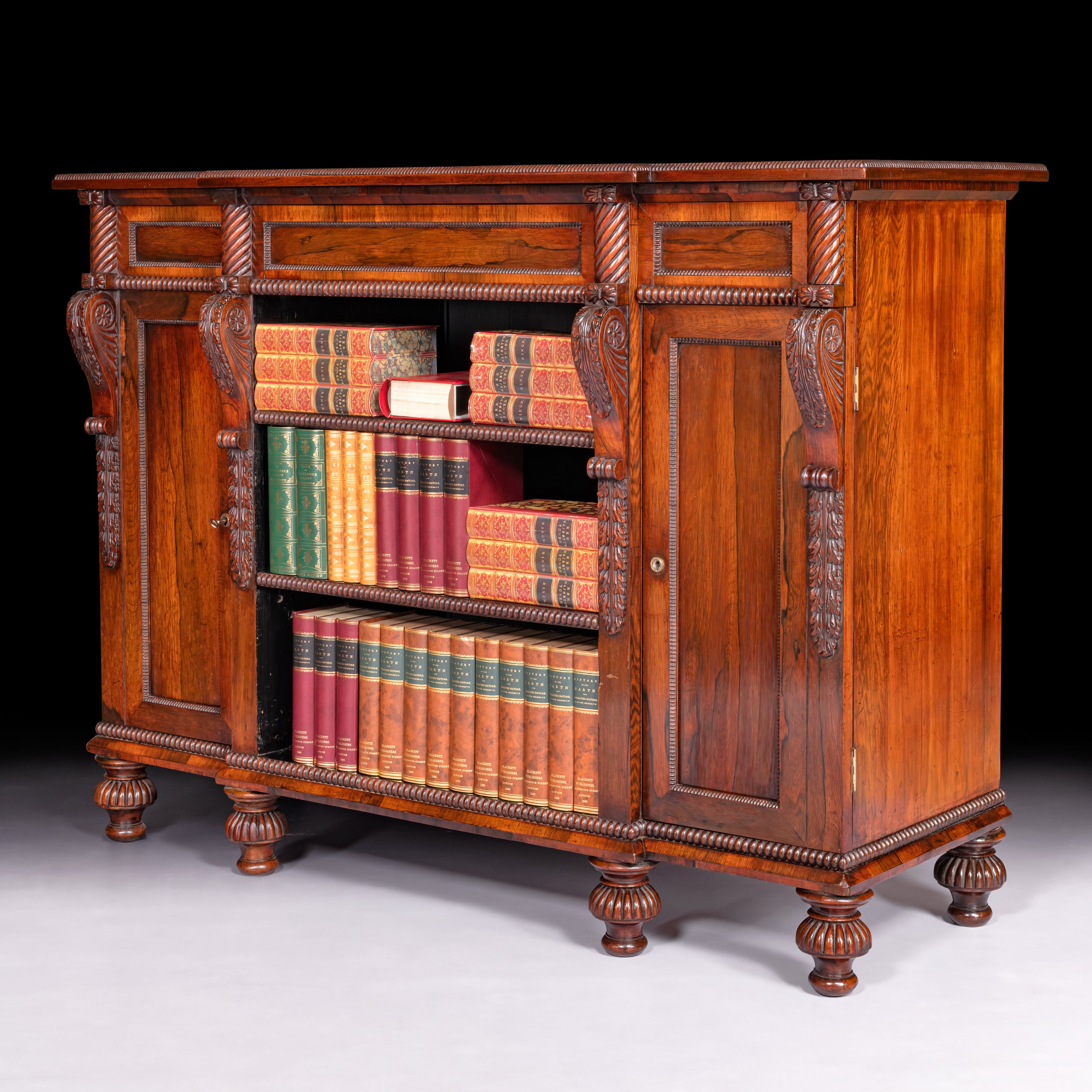 ROSEWOOD FLOOR BOOKCASE IN THE MANNER OF GILLOWS - REF No. 4022