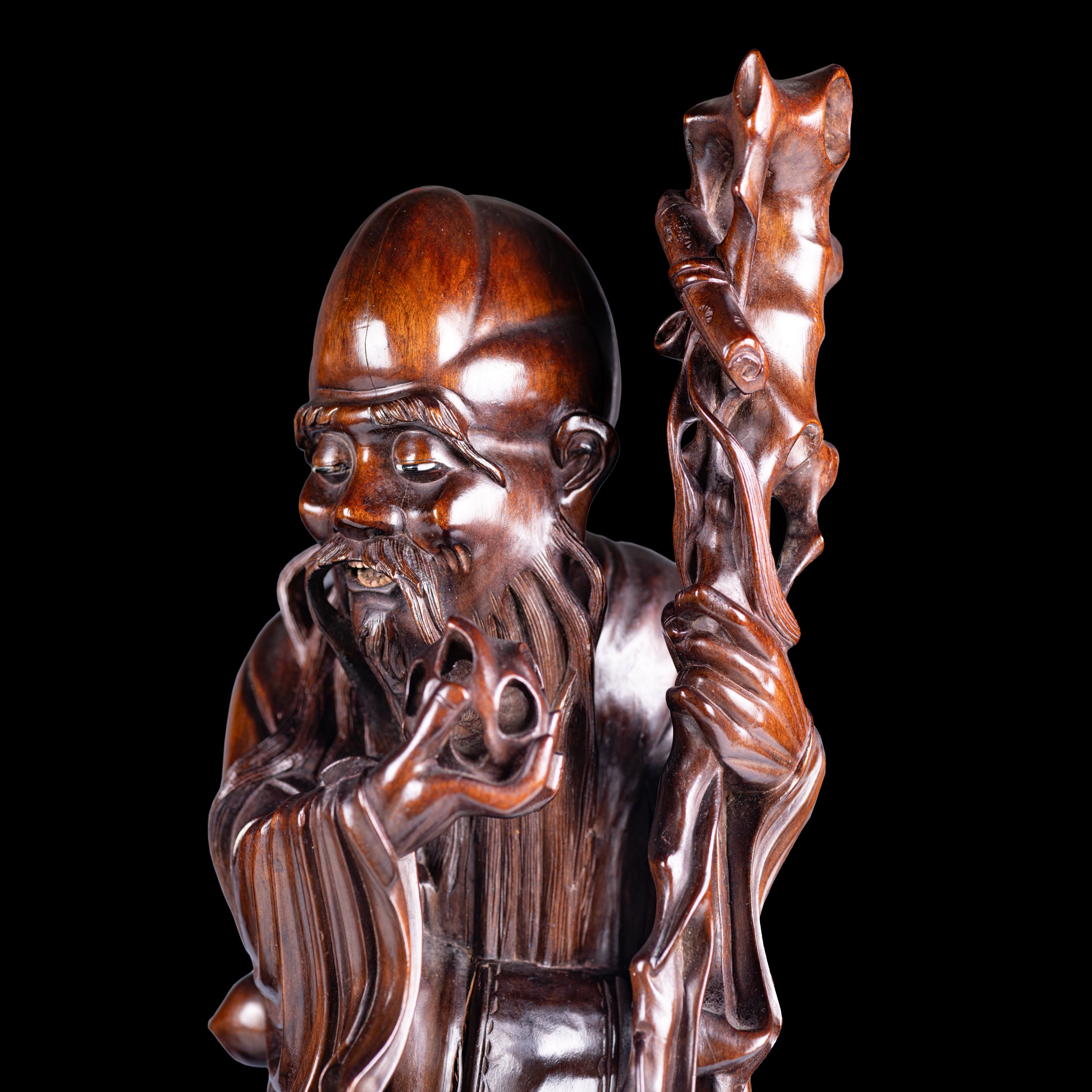 QUING QYNASTY HARDWOOD FGURES OF IMMORTALS - REF No. 1076