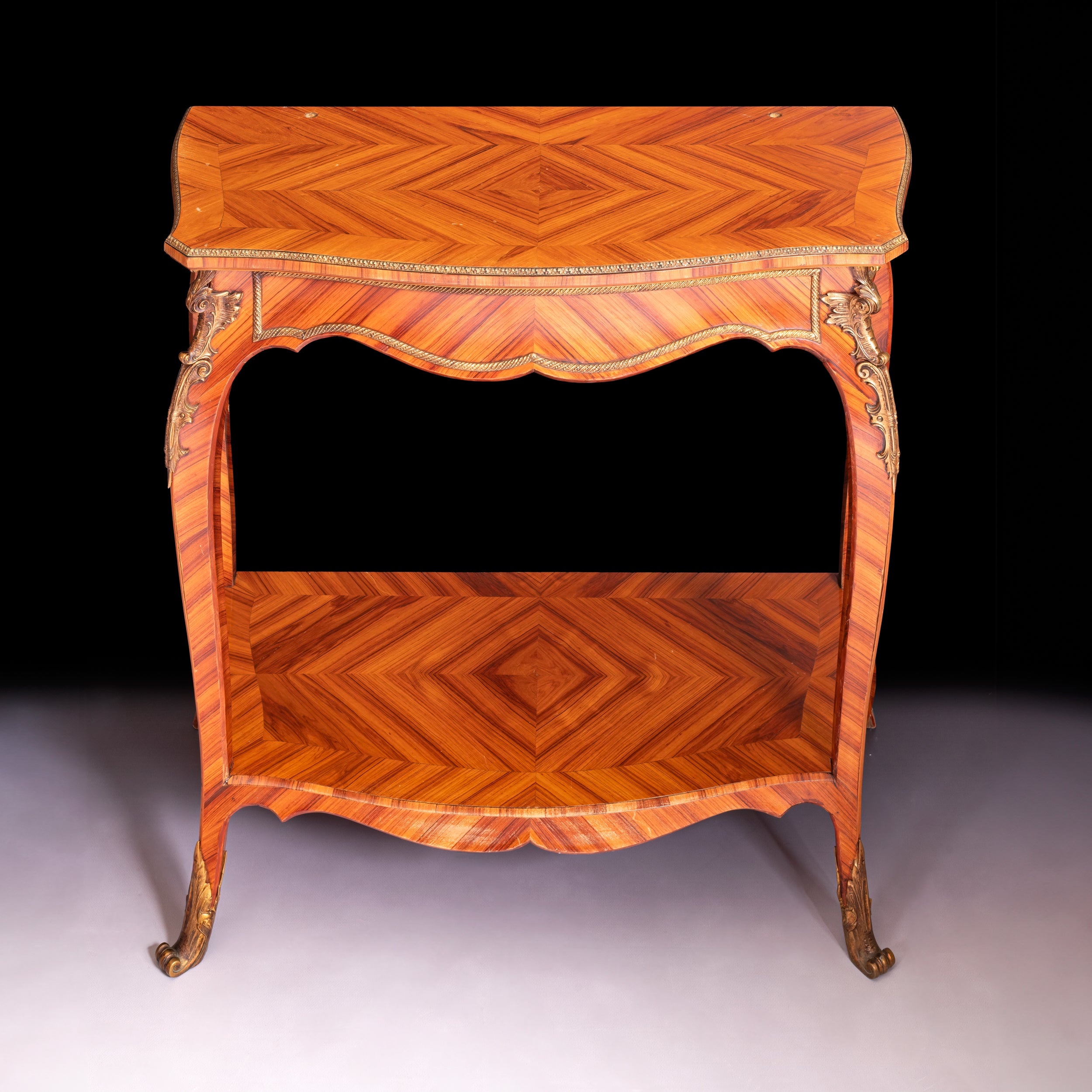 SATINWOOD CONOLE TABLE & MIRROR - REF No. 5021