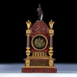ROUGE MARBLE CLOCK GARNITURE - REF No. 139