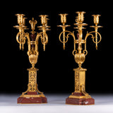 ROUGE MARBLE CLOCK GARNITURE - REF No. 139