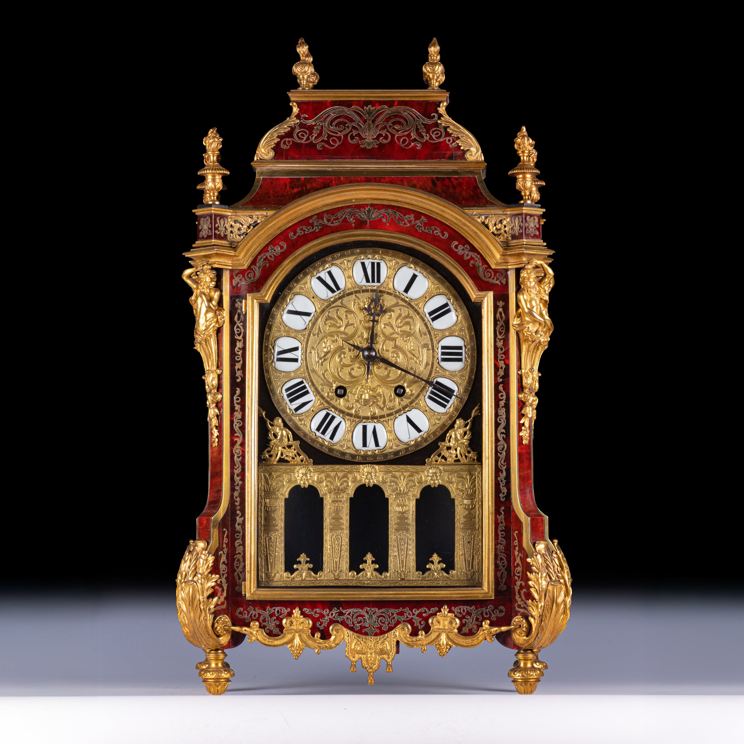 19TH CENTURY BOULLE MANTLE CLOCK - REF No. 136
