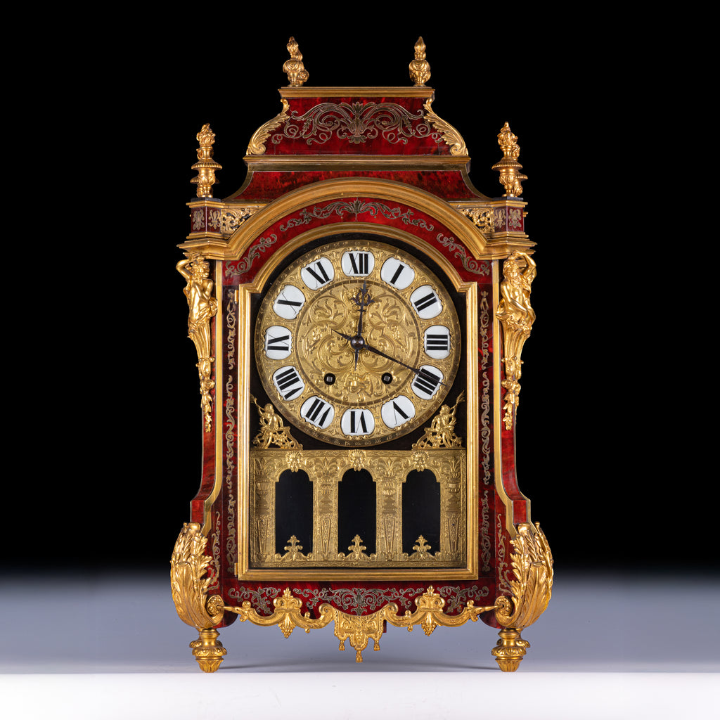 19TH CENTURY BOULLE MANTLE CLOCK - REF No. 136