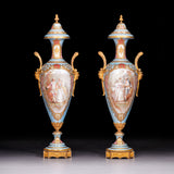 PAIR OF 19TH CENTURY SEVRES PORCELAIN VASES - REF No. 186