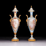 PAIR OF 19TH CENTURY SEVRES PORCELAIN VASES - REF No. 186