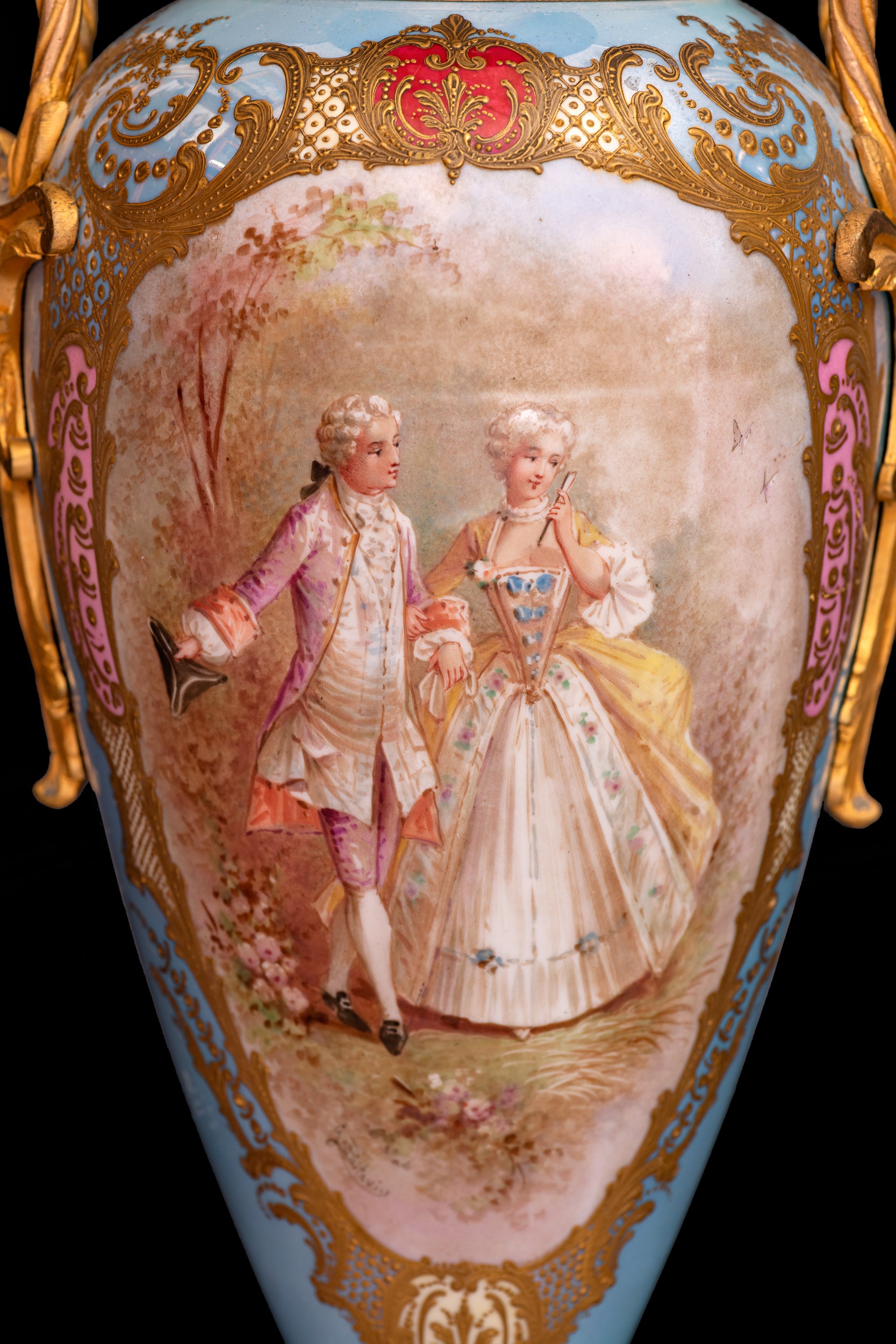 PAIR OF 19TH CENTURY SEVRES PORCELAIN VASES - REF No. 186