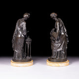 PAIR OF CLASSICAL BRONZES BY LOUIS SAUVAGEAU - REF No. 1076