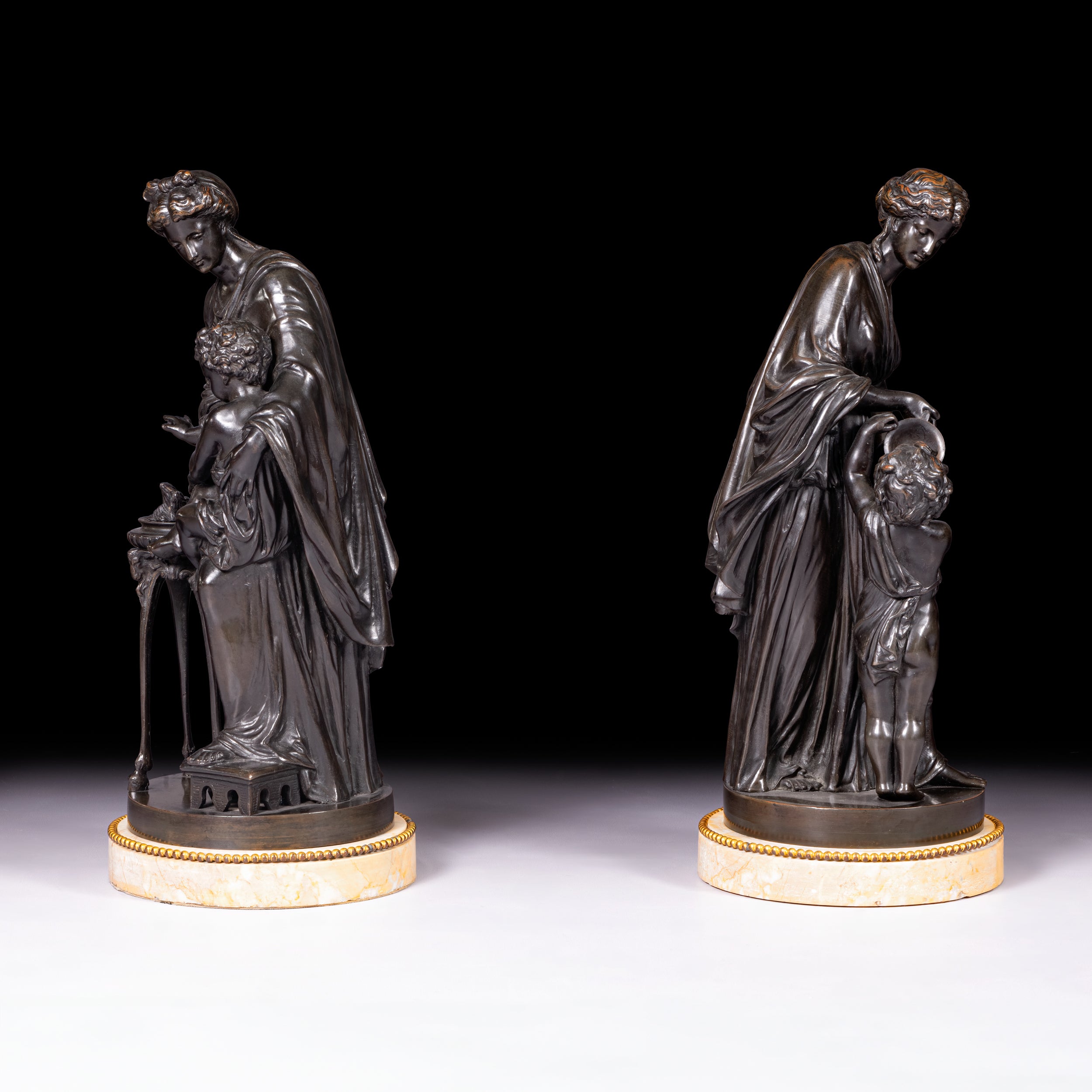 PAIR OF CLASSICAL BRONZES BY LOUIS SAUVAGEAU - REF No. 1076