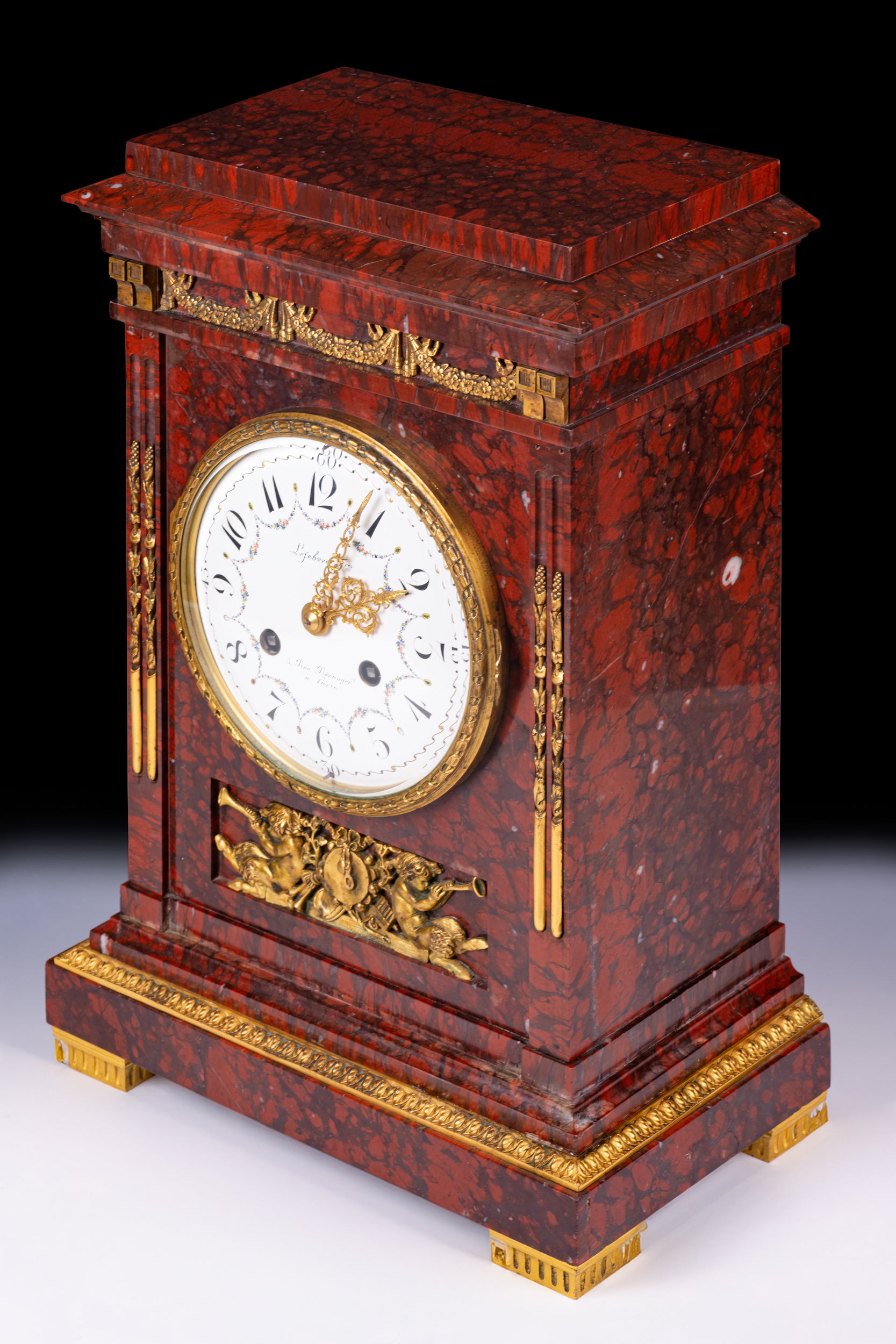 MARBLE & GILT BRONZE CLOCK - REF No. 132