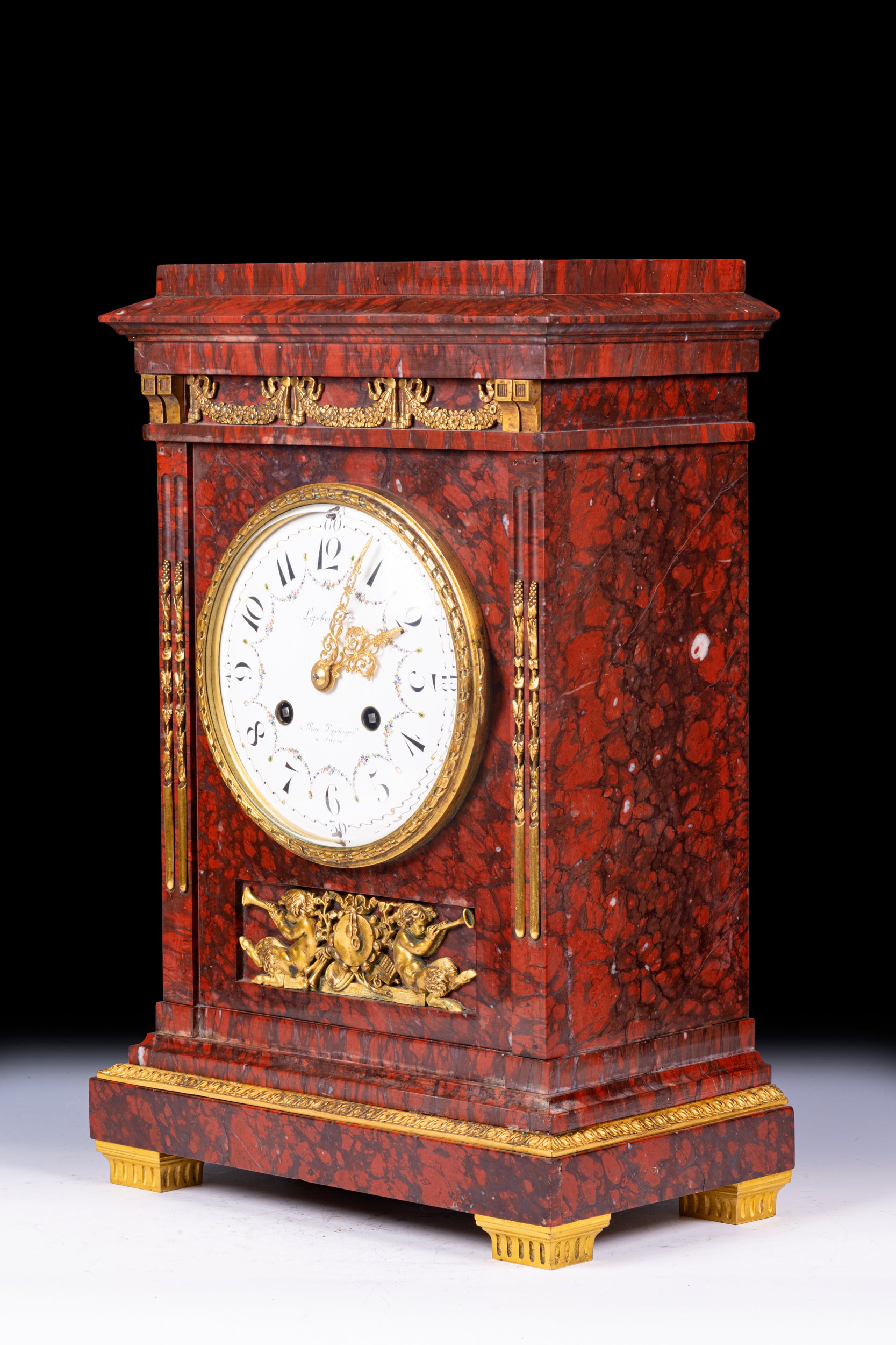 MARBLE & GILT BRONZE CLOCK - REF No. 132