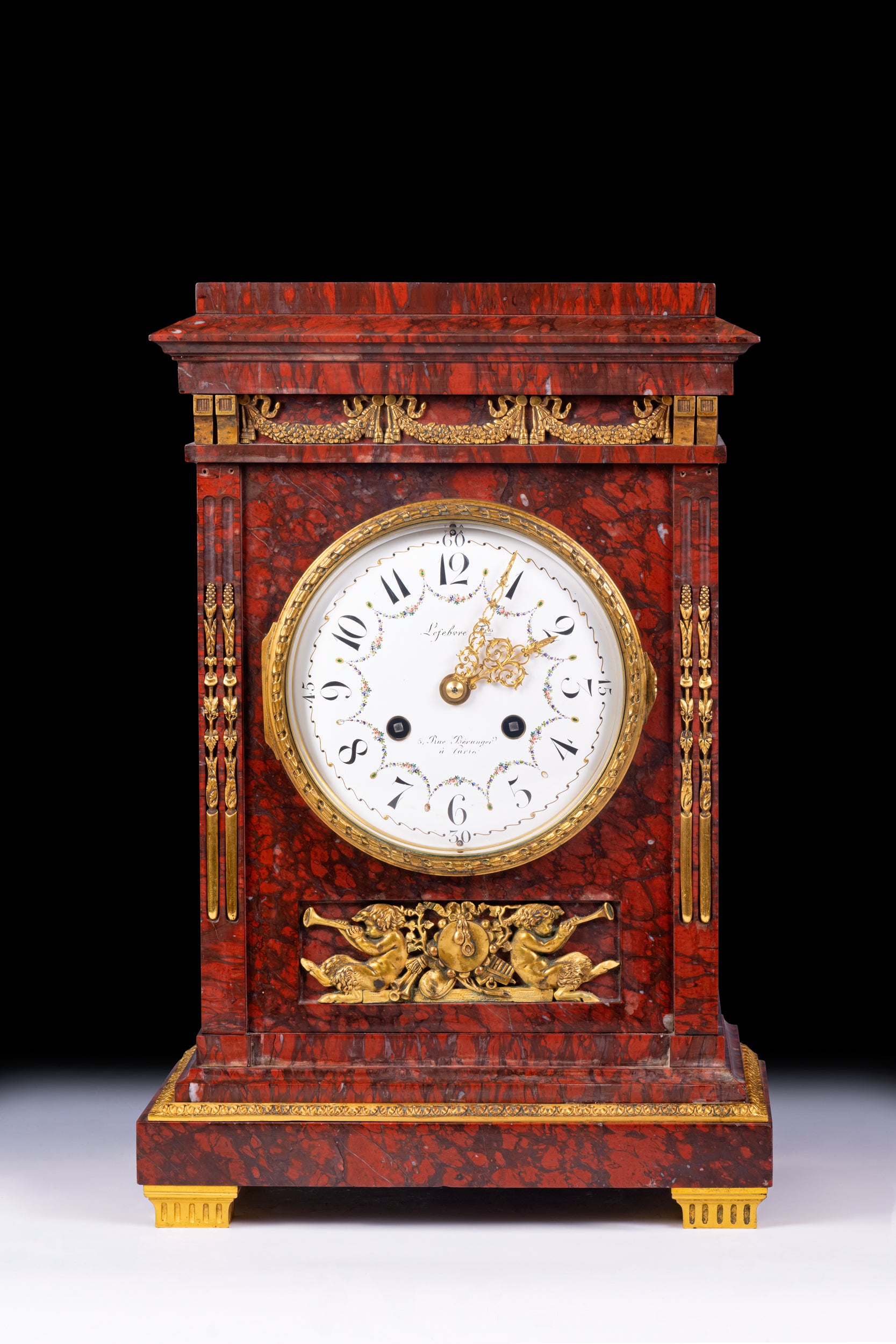 MARBLE & GILT BRONZE CLOCK - REF No. 132