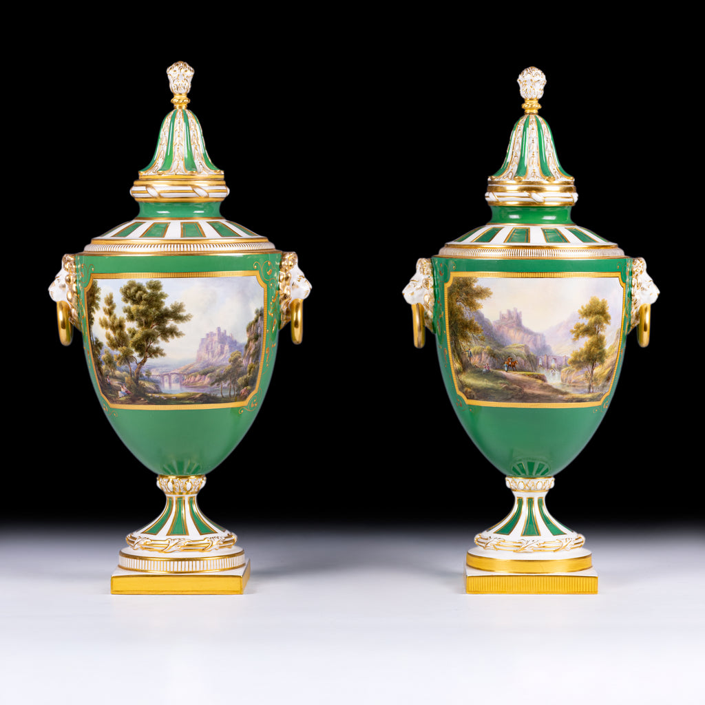 ROYAL WORCESTER VAESES PAINTED BY H. DAVIS - REF No. 1073