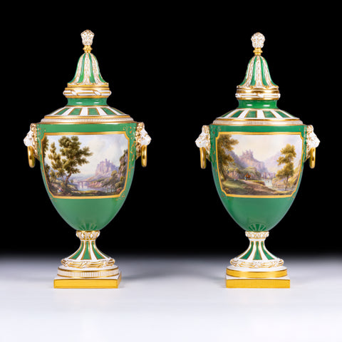 ROYAL WORCESTER VAESES PAINTED BY H. DAVIS - REF No. 1073