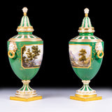 ROYAL WORCESTER VAESES PAINTED BY H. DAVIS - REF No. 1073