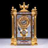 GILT BRONZE & CHAMPLEVE ENAMEL MANTLE CLOCK - REF No. 147