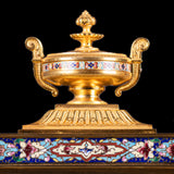 GILT BRONZE & CHAMPLEVE ENAMEL MANTLE CLOCK - REF No. 147