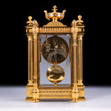 GILT BRONZE & CHAMPLEVE ENAMEL MANTLE CLOCK - REF No. 147