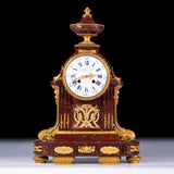 ROUGE MARBLE CLOCK BY RAINGO FRERES, PARIS. - REF No. 151