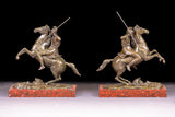 PAIR OF EARLY 19TH CENTURY BRONZE ROMAN SOLDIERS - REF No. 1072