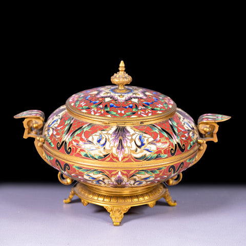 CLOISONNE & ORMOLU MOUNTED URN - REF No.