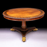 ENGLISH REGENCY BRASS INLAID CENTRE TABLE - REF No. 7068