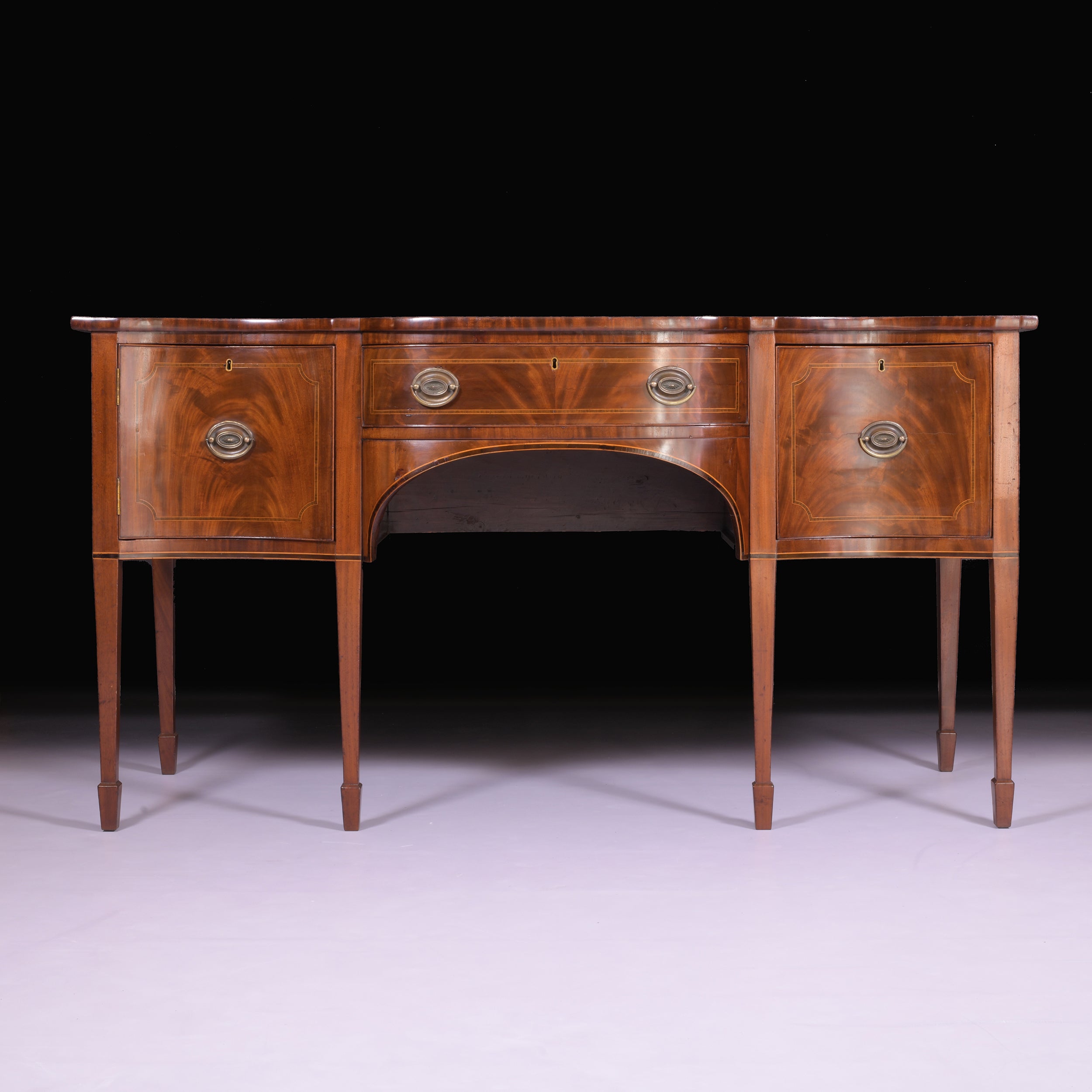 18TH CENTURY GEORGIAN SERPENTINE SHAPED SIDEBOARD - REF No. 5011