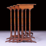 EARLY 19TH CENTURY AMBOYNA QUARTET NEST OF TABLES - REF No. 9059