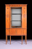 EDWARDIAN SATINWOOD DISPLAY CABINET - REF No. 4084