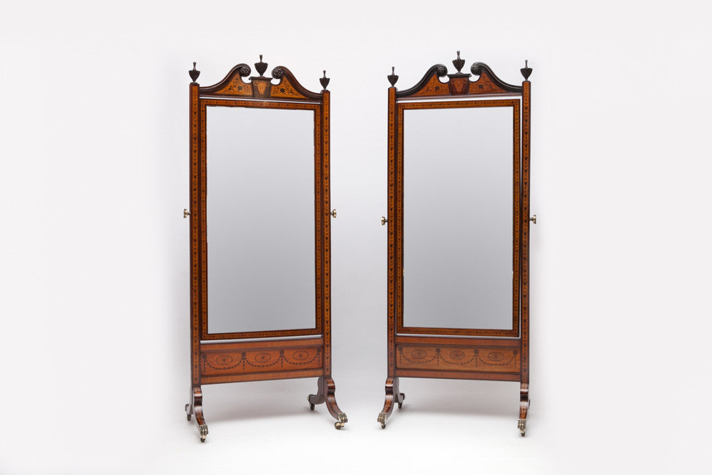 A STUNNING PAIR OF 19TH CENTURY CHEVAL MIRRORS IN THE MANNER OF WILLIAM MOORE - REF No. 6009