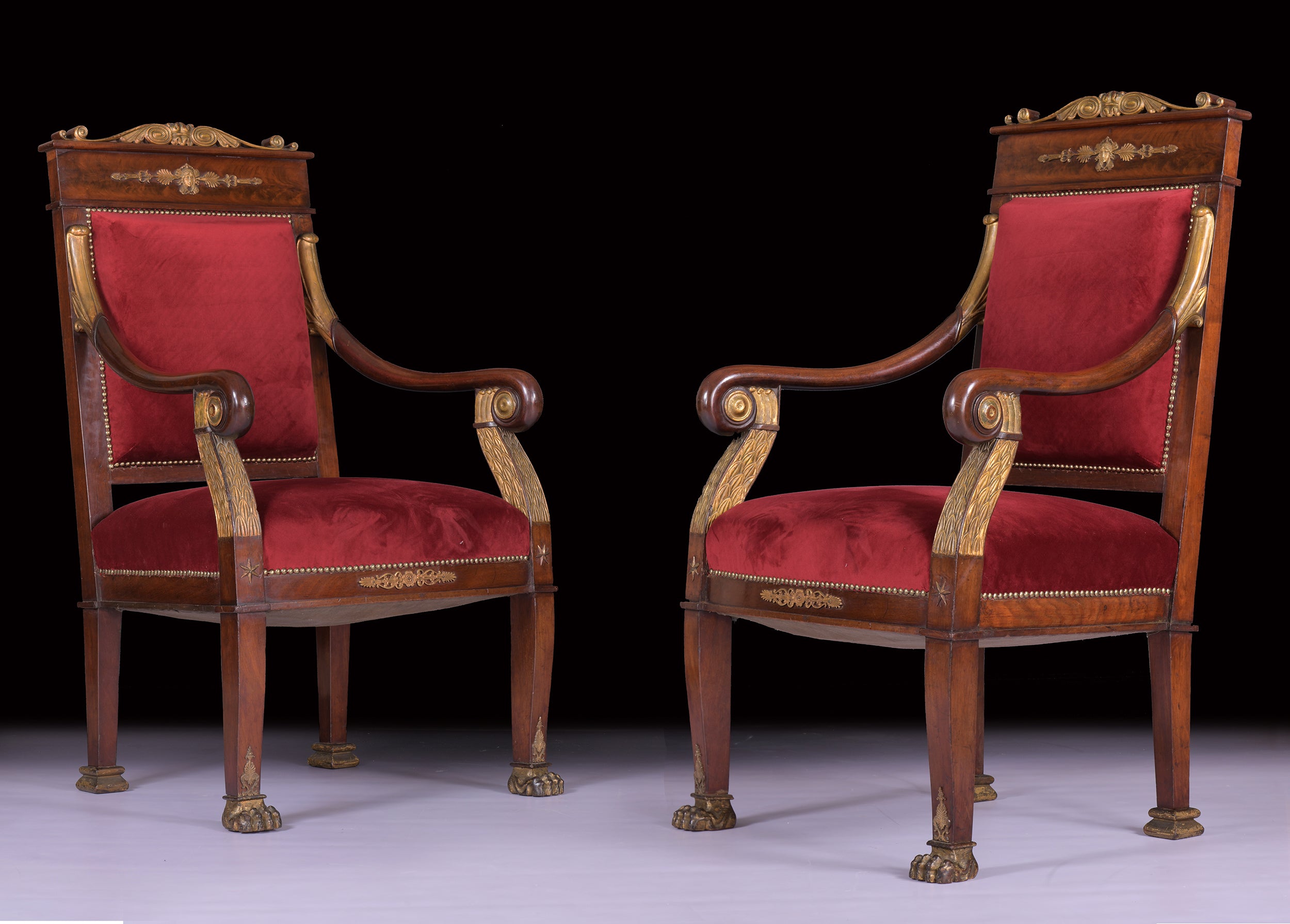 PAIR OF FRENCH EMPIRE ARMCHAIRS ATTRIBUTED TO JACOB-DESMALTER    - REF No. 8023