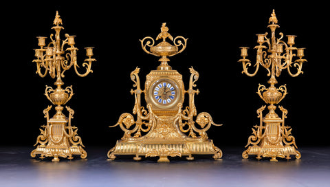 19TH CENTURY FRECH CLOCK GARNITURE - REF No. 127