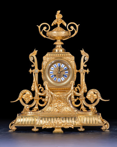 A MAGNIFICENT 19TH CENTURY ORMOLU & PORCELAIN MANTLE CLOCK REF No. 107