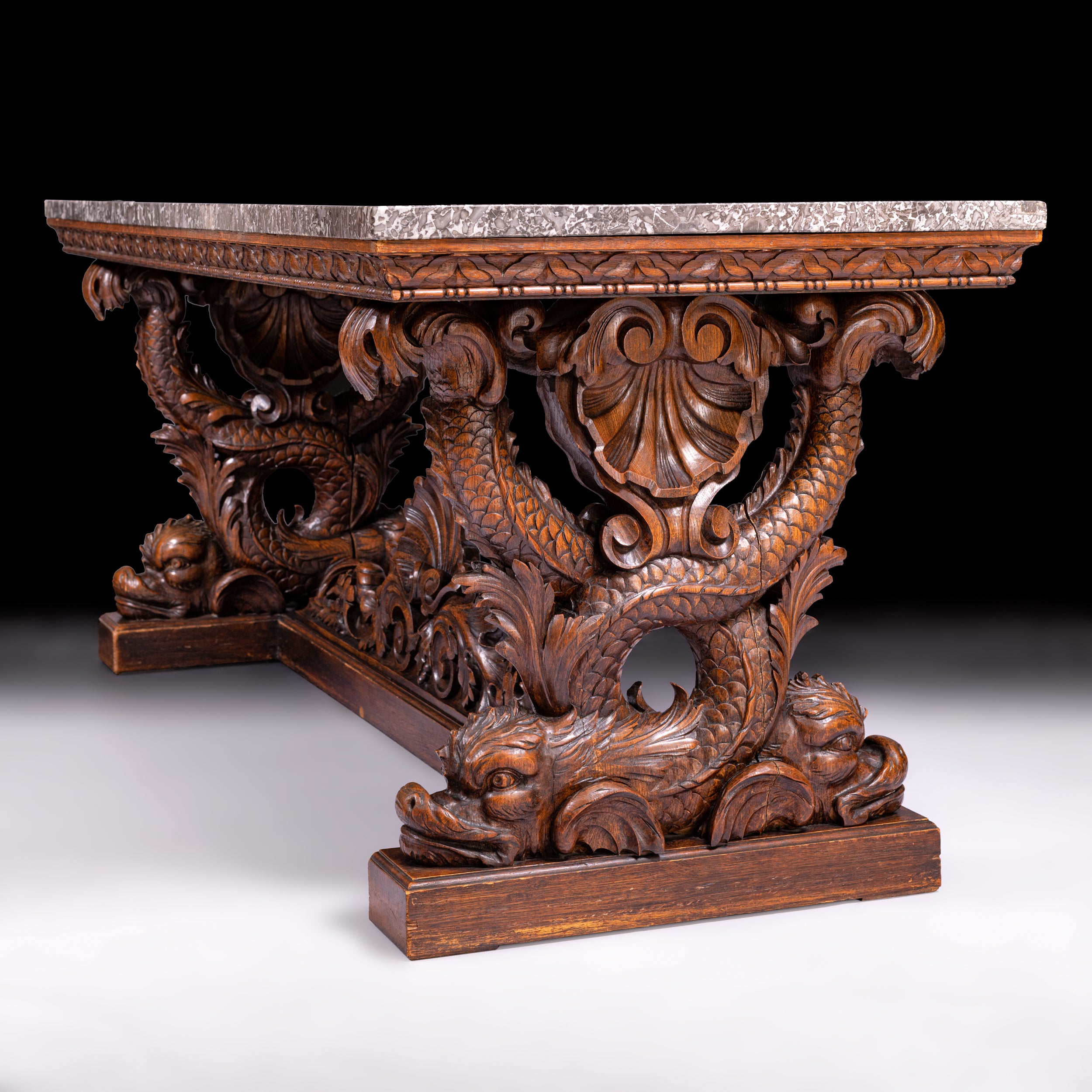 19TH CENTURY IRISH EXHIBITION CONSOLE TABLE BY  O`DONNELL OF LIMERICK - REF No.  5007