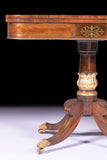 REGENCY ROSEWOOD & BRASS INLAID CARD TABLE - REF No. 9011