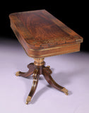 REGENCY ROSEWOOD & BRASS INLAID CARD TABLE - REF No. 9011