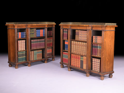 PAIR OF GILLOWS OPEN BOOKCASES