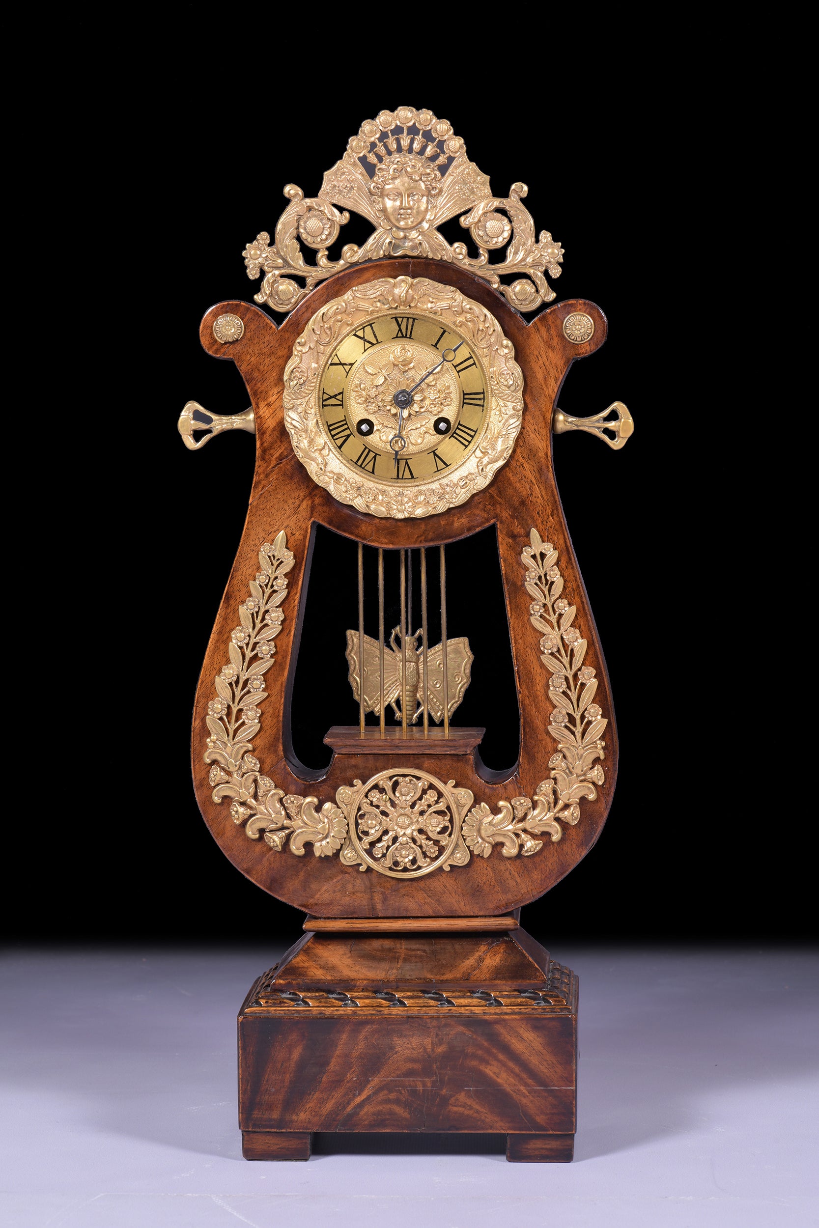 FRENCH LYRE MANTLE CLOCK BY PONDS OF PARIS - REF No. 118